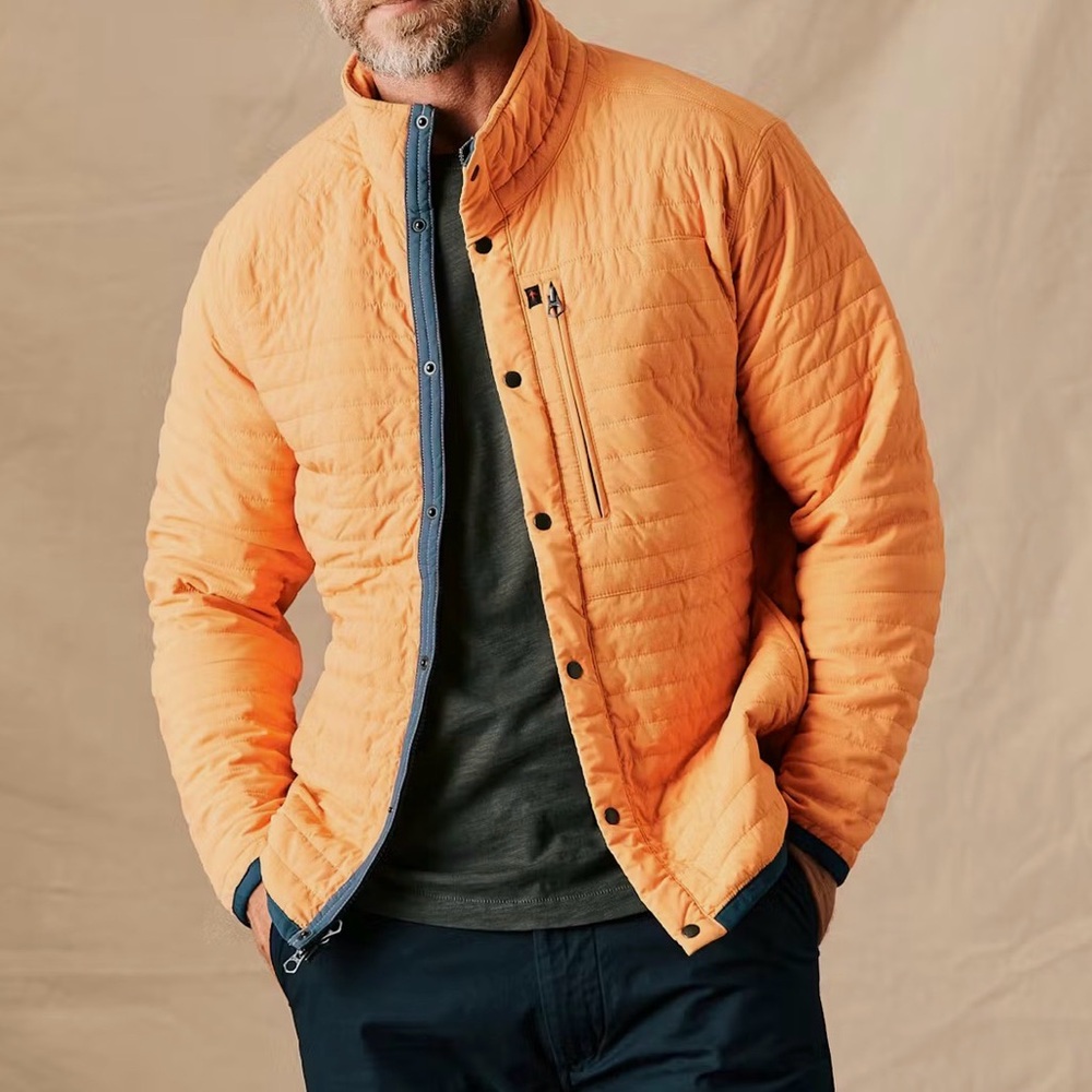 Men's Relwen Orange/Citrus Windzip Quilted Jacket size S
